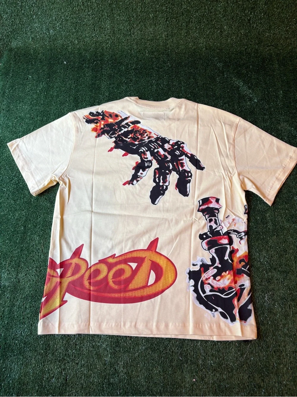 Men's Cream Graphic Skull Short-Sleeve Tee by Unbranded - Picture 3 of 6